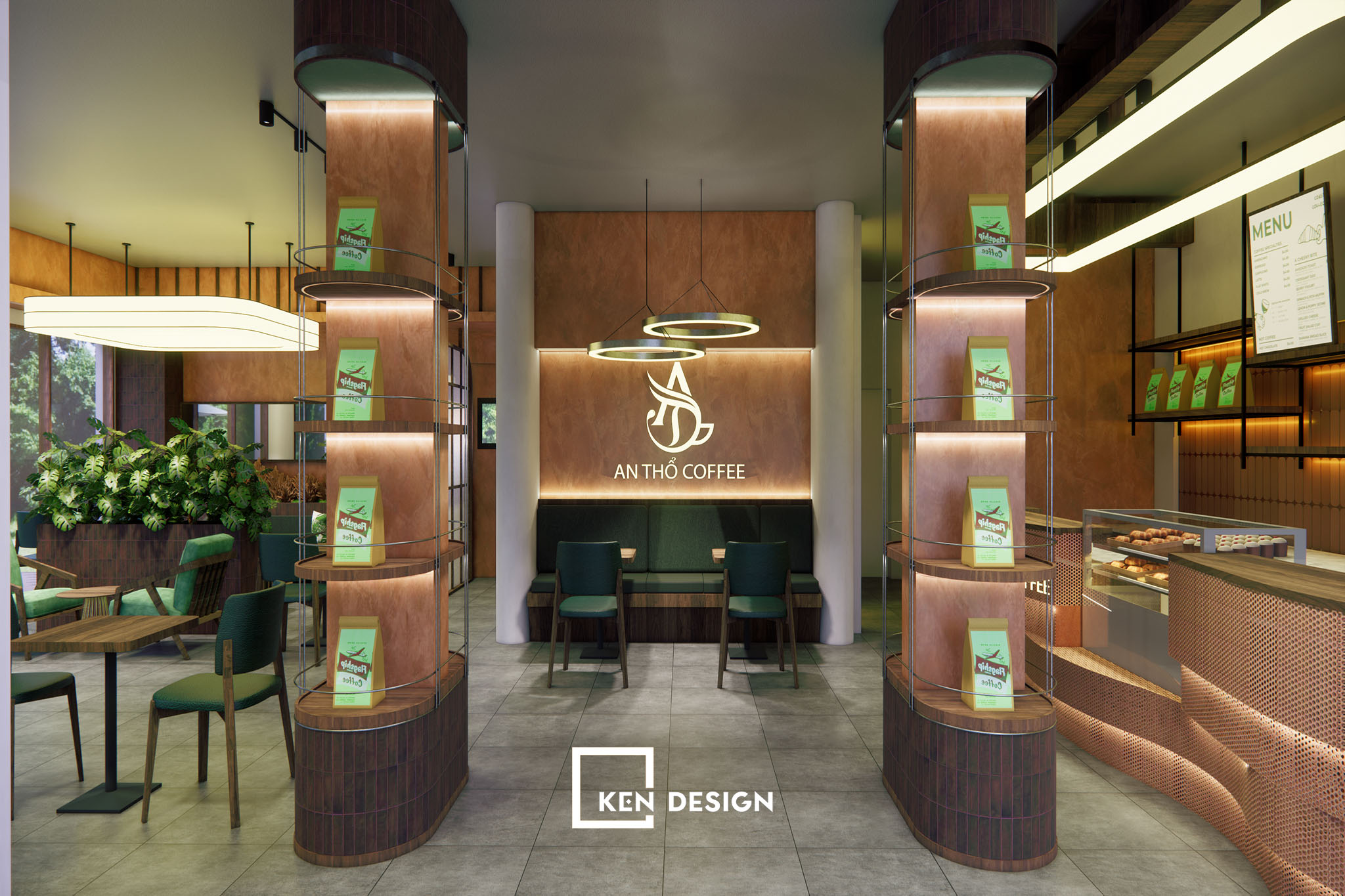 Thi công quán cafe An Thổ tại khu biệt thự cao cấp